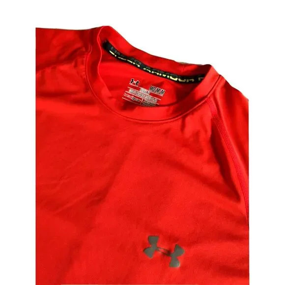 Under Armour Men's Shirt Heat-gear Short‎ Sleeve Tee Size M PIT TO PIT 22 IN - Picture 2 of 4